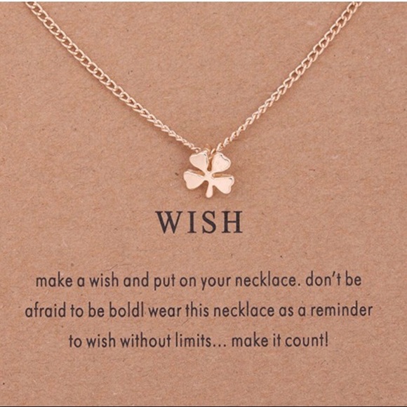 Jewelry - ⚡️2 for $15 Dainty Clover Wish Gold Tone Necklace